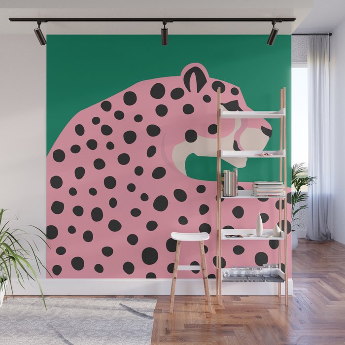 The Stare 3: Pink Cheetah Edition Wall Mural Gallery Image 1