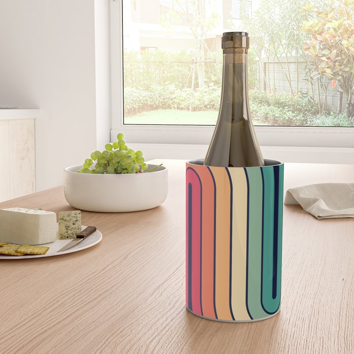 Retro 70s Stripe Colorful Rainbow 514 Wine Chiller Gallery Image 4