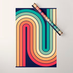 Retro 70s Stripe Colorful Rainbow 514 Wrapping Paper Gallery Image 1