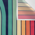 Retro 70s Stripe Colorful Rainbow 514 Wall Tapestry Gallery Image 3