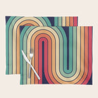 Retro 70s Stripe Colorful Rainbow 514 Placemat Gallery Image 1