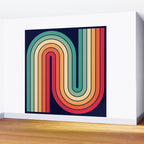 Retro 70s Stripe Colorful Rainbow 514 Wall Mural Gallery Image 2