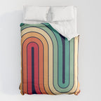 Retro 70s Stripe Colorful Rainbow 514 Duvet Cover Gallery Image 6