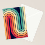 Retro 70s Stripe Colorful Rainbow 514 Stationery Card Gallery Image 2