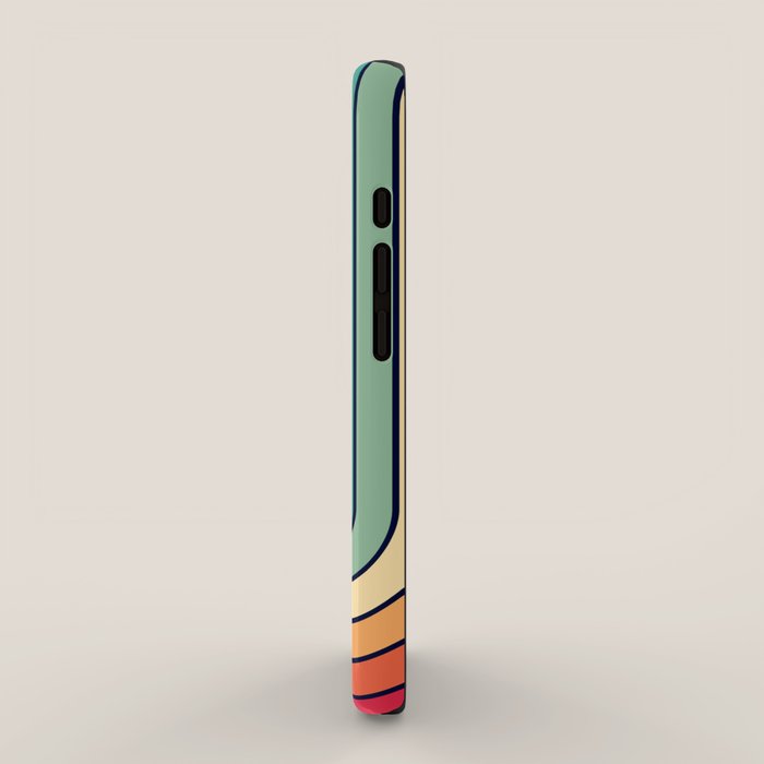 Retro 70s Stripe Colorful Rainbow 514 iPhone Case Gallery Image 2
