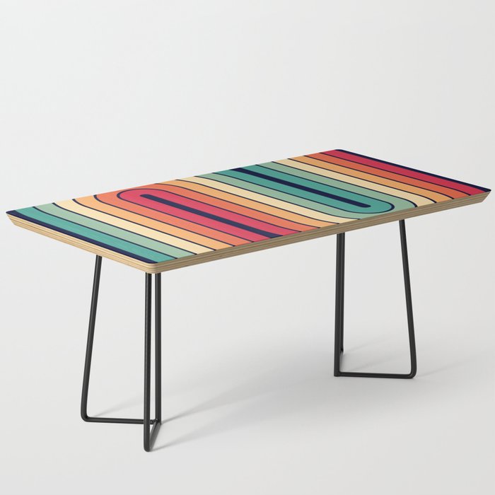 Retro 70s Stripe Colorful Rainbow 514 Coffee Table Gallery Image 1