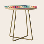 Retro 70s Stripe Colorful Rainbow 514 Side Table Gallery Image 1