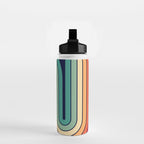 Retro 70s Stripe Colorful Rainbow 514 Water Bottle Gallery Image 2