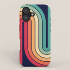 Retro 70s Stripe Colorful Rainbow 514 iPhone Case Gallery Image 1