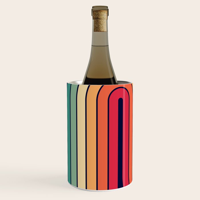 Retro 70s Stripe Colorful Rainbow 514 Wine Chiller Gallery Image 2