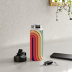 Retro 70s Stripe Colorful Rainbow 514 Water Bottle Gallery Image 4