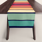 Retro 70s Stripe Colorful Rainbow 514 Table Runner Gallery Image 1