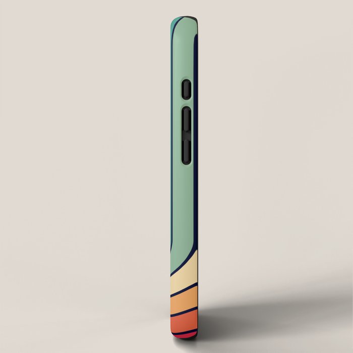 Retro 70s Stripe Colorful Rainbow 514 iPhone Case Gallery Image 2