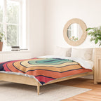 Retro 70s Stripe Colorful Rainbow 514 Duvet Cover Gallery Image 2