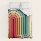 Retro 70s Stripe Colorful Rainbow 514 Comforter Gallery Image 6