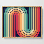 Retro 70s Stripe Colorful Rainbow 514 Serving Tray Gallery Image 1