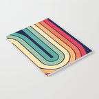 Retro 70s Stripe Colorful Rainbow 514 Notebook Gallery Image 2