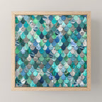 Mermaid Art, Sea,Teal, Mint, Aqua, Blue Mini Art Print Gallery Image 1
