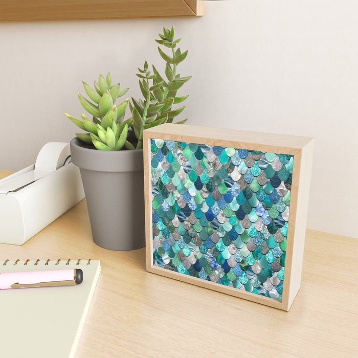 Mermaid Art, Sea,Teal, Mint, Aqua, Blue Mini Art Print Gallery Image 2