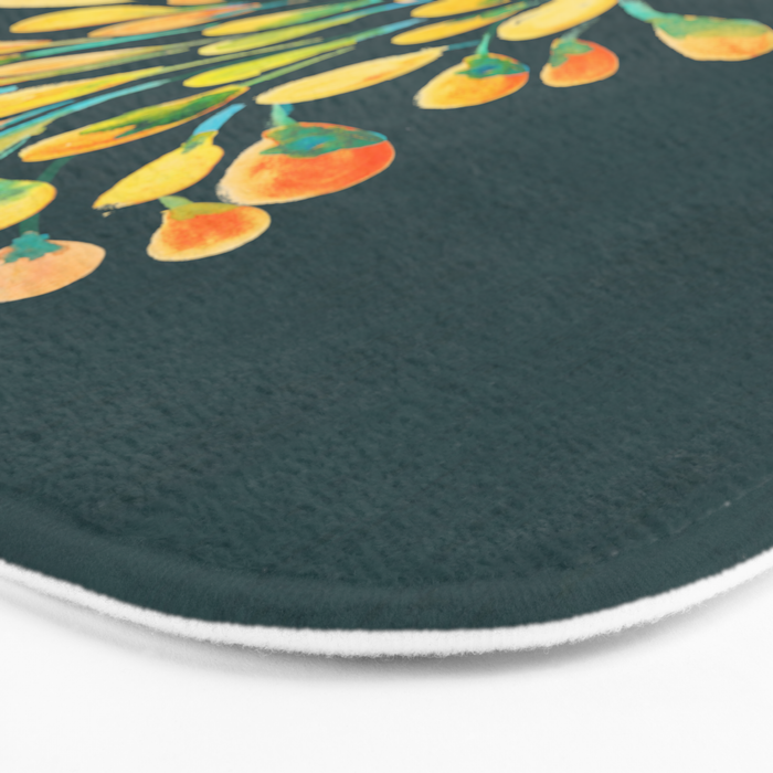 Watercolor Peacock Bath Mat Gallery Image 3