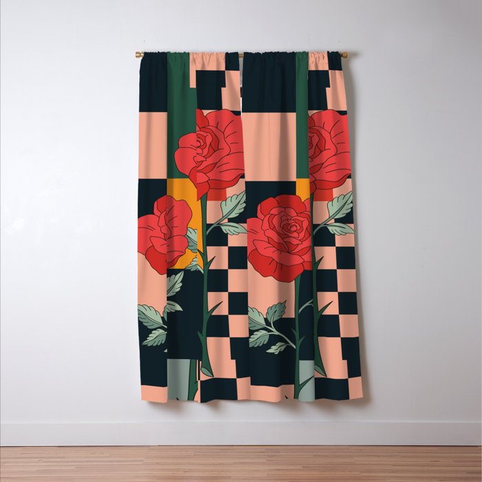 Red Roses 2 Window Curtain Gallery Image 3