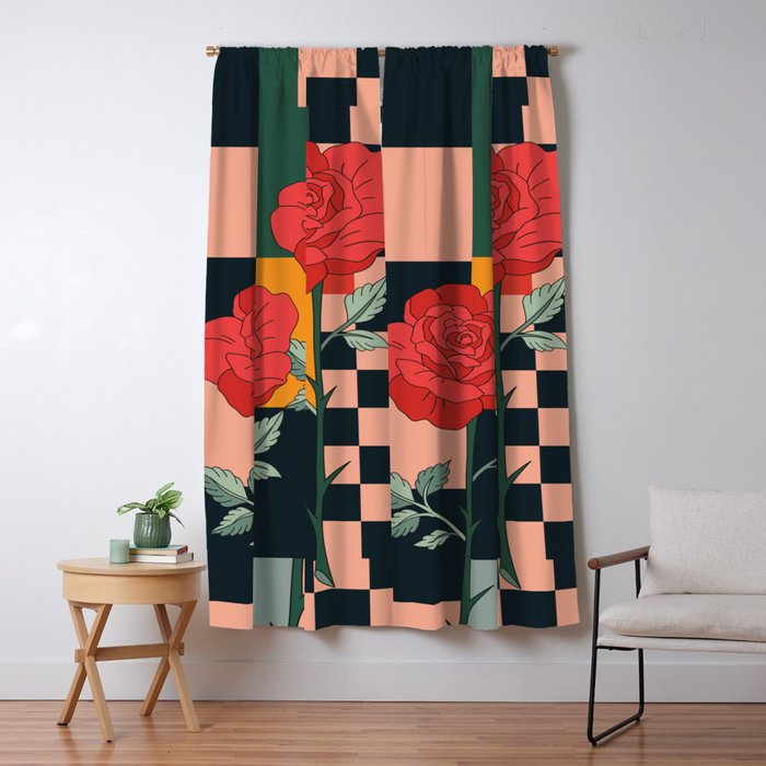 Red Roses 2 Window Curtain Gallery Image 5