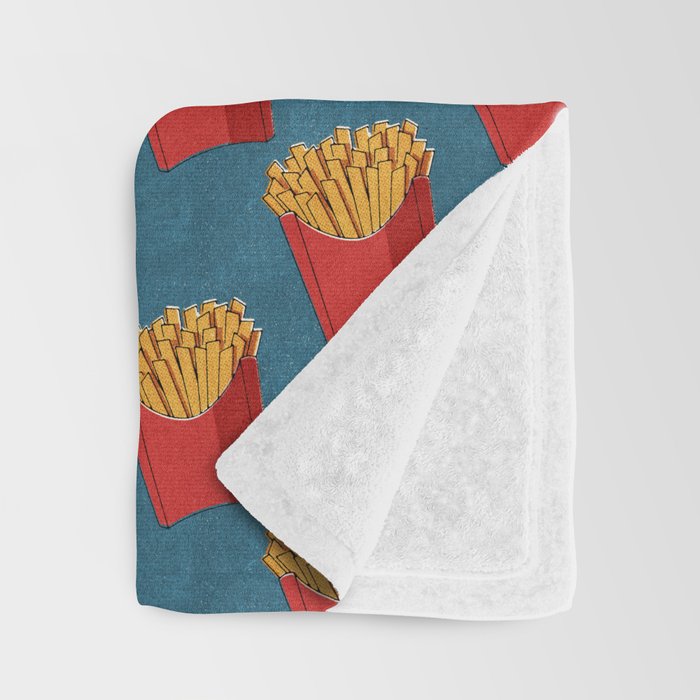 FAST FOOD / Fries - pattern Throw Blanket Gallery Image 3