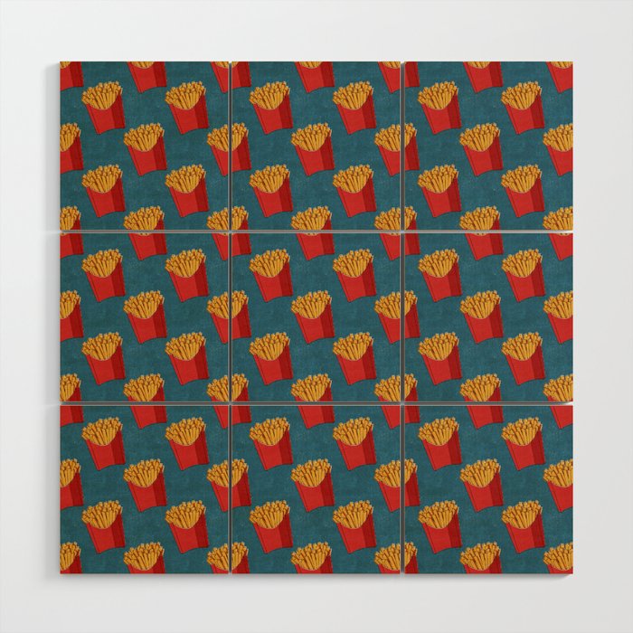FAST FOOD / Fries - pattern Wood Wall Art Gallery Image 1