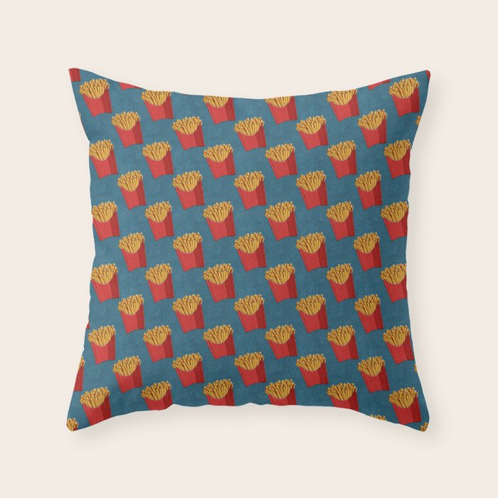 FAST FOOD / Fries - pattern Throw Pillow Gallery Image 1