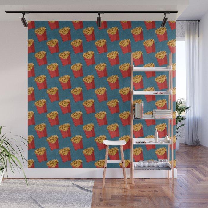FAST FOOD / Fries - pattern Wall Mural Gallery Image 1