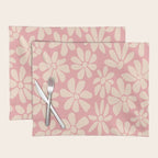 Retro Floral - Pink and Cream Placemat Gallery Image 1