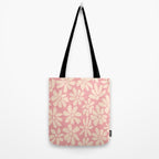 Retro Floral - Pink and Cream Tote Bag Gallery Image 2