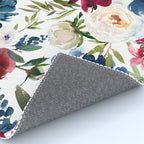 Burgundy Navy Floral Watercolor Pattern A OS Rug Gallery Image 4