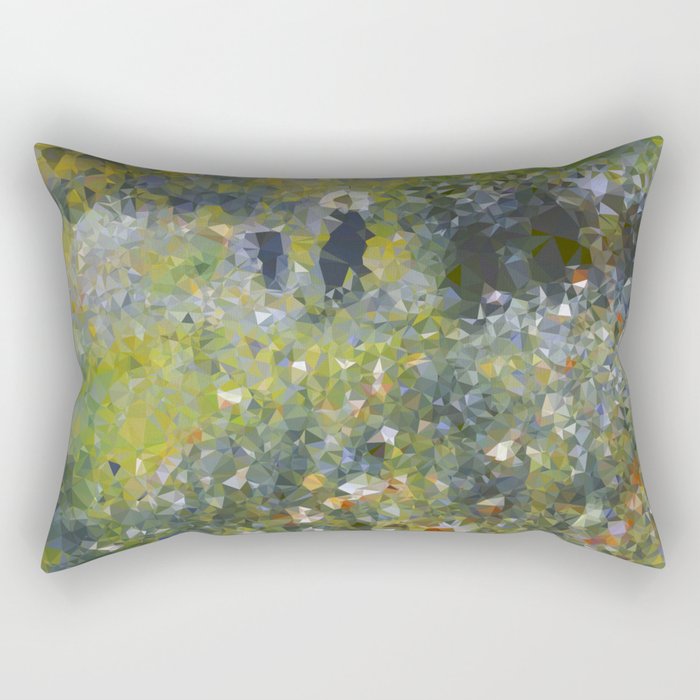 Monet Garden Low Poly Nature Art Rectangular Pillow Gallery Image 2