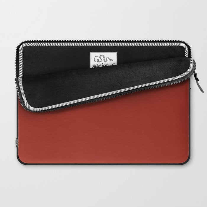Cherry Red Solid Color Laptop Sleeve Gallery Image 2