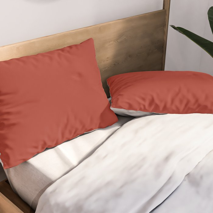 Cherry Red Solid Color Pillow Sham Gallery Image 2