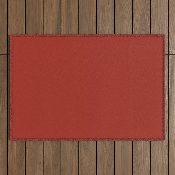 Cherry Red Solid Color Outdoor Rug Gallery Image 1