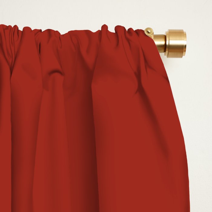 Cherry Red Solid Color Window Curtain Gallery Image 2