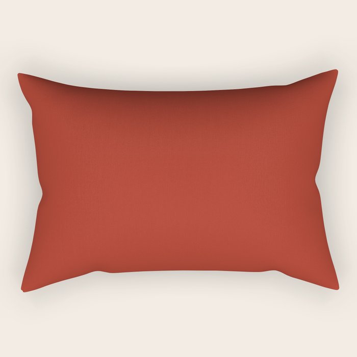 Cherry Red Solid Color Rectangular Pillow Gallery Image 1