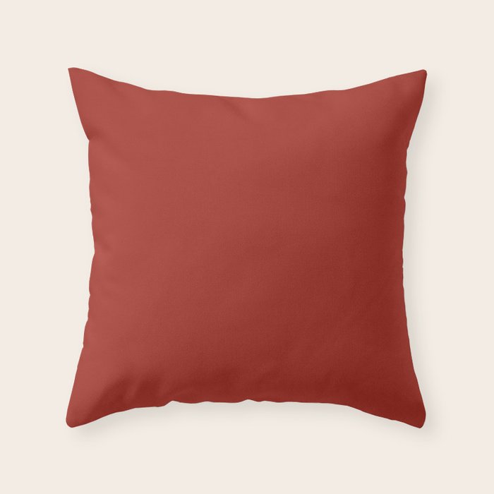 Cherry Red Solid Color Throw Pillow Gallery Image 1