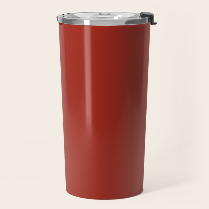Cherry Red Solid Color Travel Mug Gallery Image 2