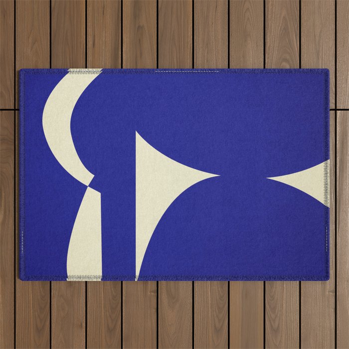 abstract composition- blue01 Outdoor Rug Gallery Image 1