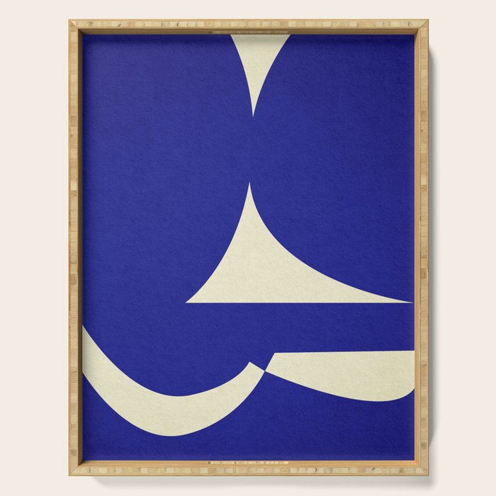 abstract composition- blue01 Serving Tray Gallery Image 1
