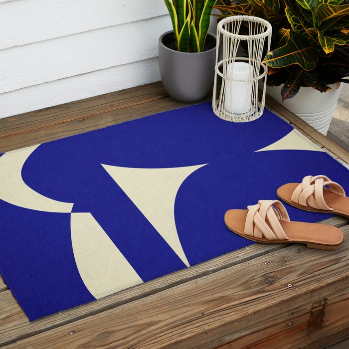 abstract composition- blue01 Outdoor Rug Gallery Image 2