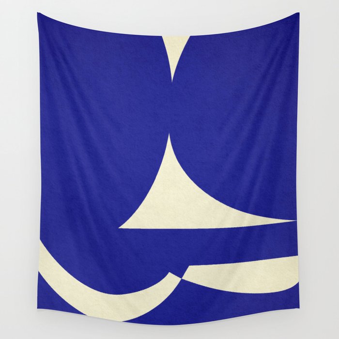 abstract composition- blue01 Wall Tapestry Gallery Image 4