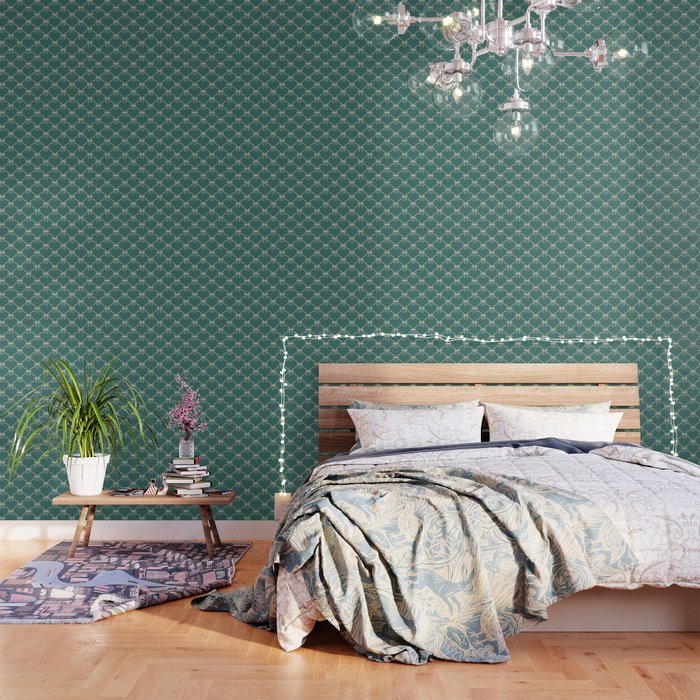 Bows & Ribbons Pattern XXXI Teal Green Wallpaper Gallery Image 3