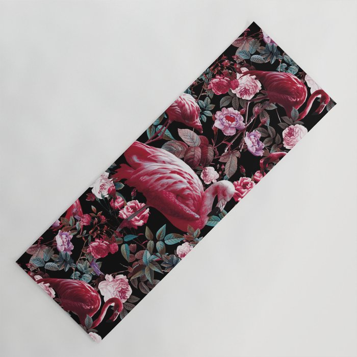 Floral and Flamingo VIII pattern Yoga Mat Gallery Image 1