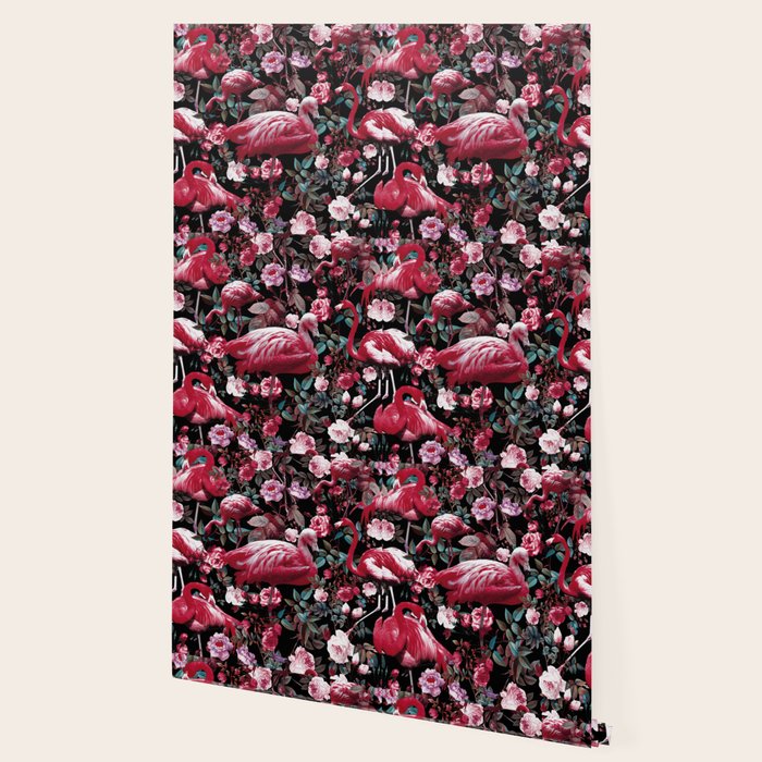 Floral and Flamingo VIII pattern Wallpaper Gallery Image 2