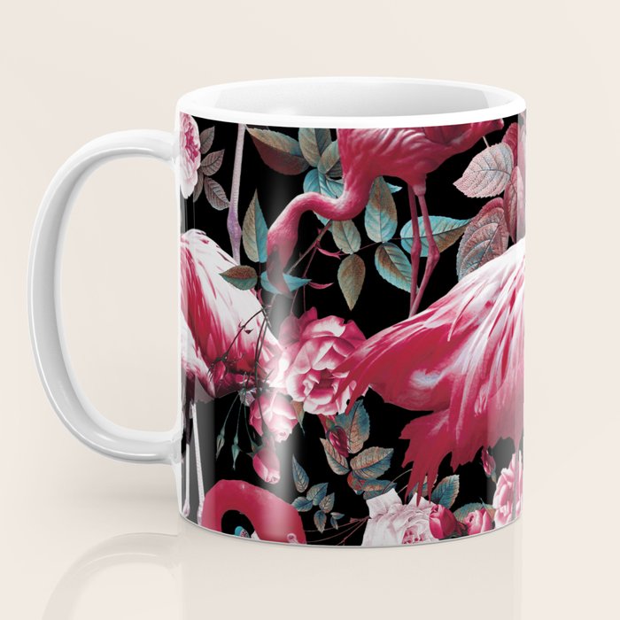 Floral and Flamingo VIII pattern Coffee Mug Gallery Image 3