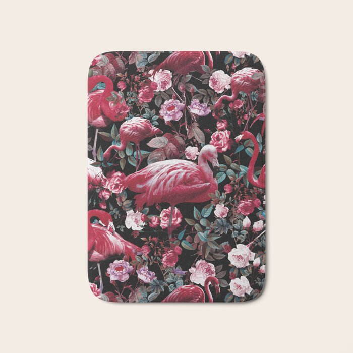 Floral and Flamingo VIII pattern Bath Mat Gallery Image 1